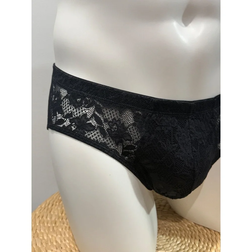 Cosabella Never Say Never Lace Micro Brief Black Sexy Sheer Italian Lace Men's